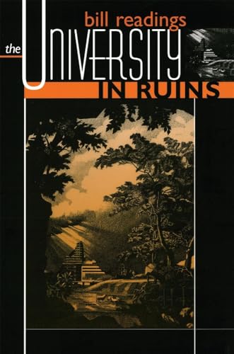 Book cover: "The University in Ruins" with a landscape of ancient ruins.
