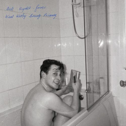 Black and white album cover featuring a man in a bathtub.