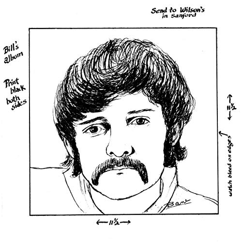 Black and white sketch of a man’s face, likely album artwork.