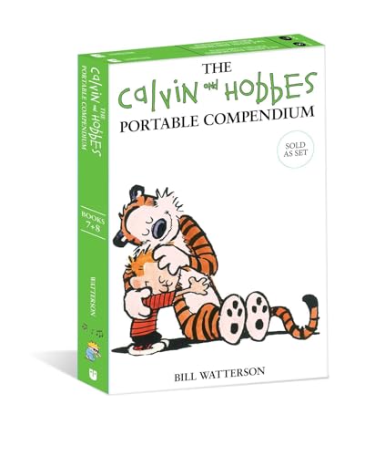Calvin and Hobbes Portable Compendium box set featuring an illustration of Calvin hugging Hobbes.