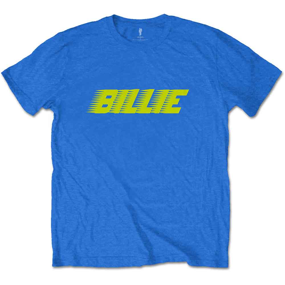 Black t-shirt with white “Billie Eilish” racer logo, size XX-Large.