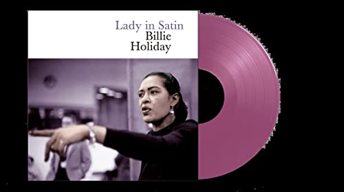 Billie Holiday’s “Lady in Satin” vinyl record, transparent purple disc.
