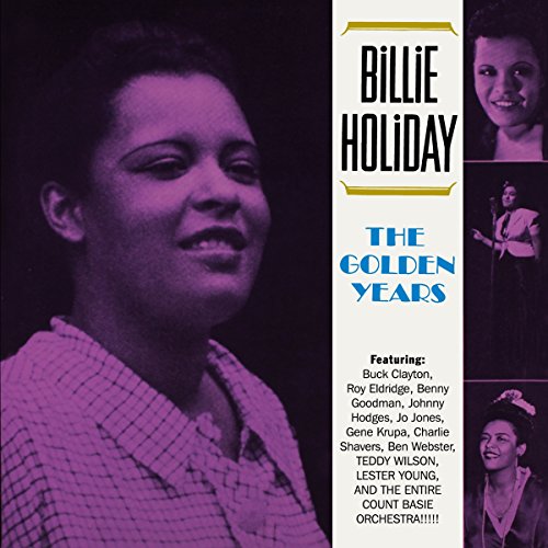 "CD cover featuring Billie Holiday with multiple photos of her in various poses."