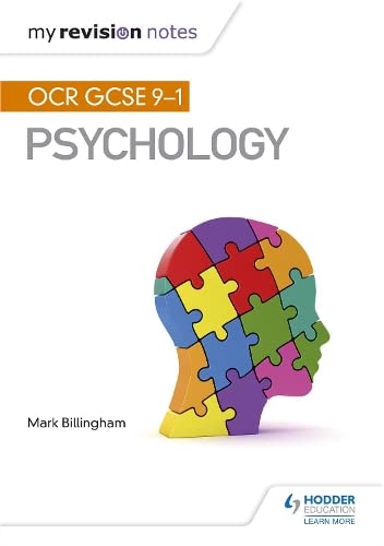 Book cover for My Revision Notes: OCR GCSE Psychology featuring a colorful puzzle-piece head.