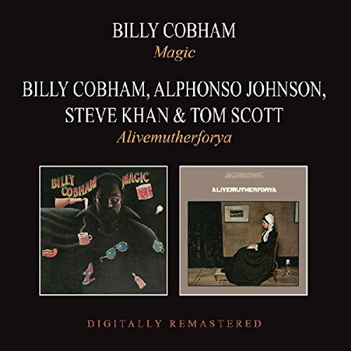 CD cover for Billy Cobham’s “Magic / Alivemutherforya” with album art collage.