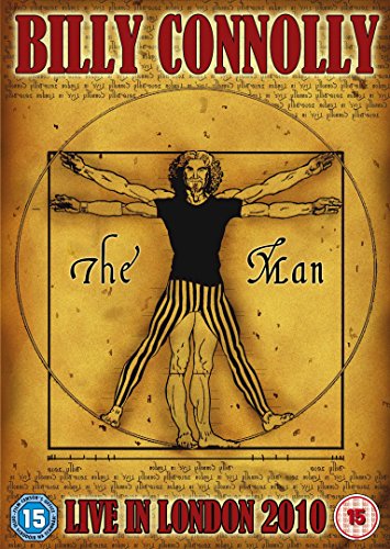 DVD cover for Billy Connolly’s 2010 London performance, featuring a sketch.
