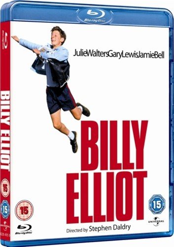 Blu-ray cover for Billy Elliot featuring a boy jumping against a white background.