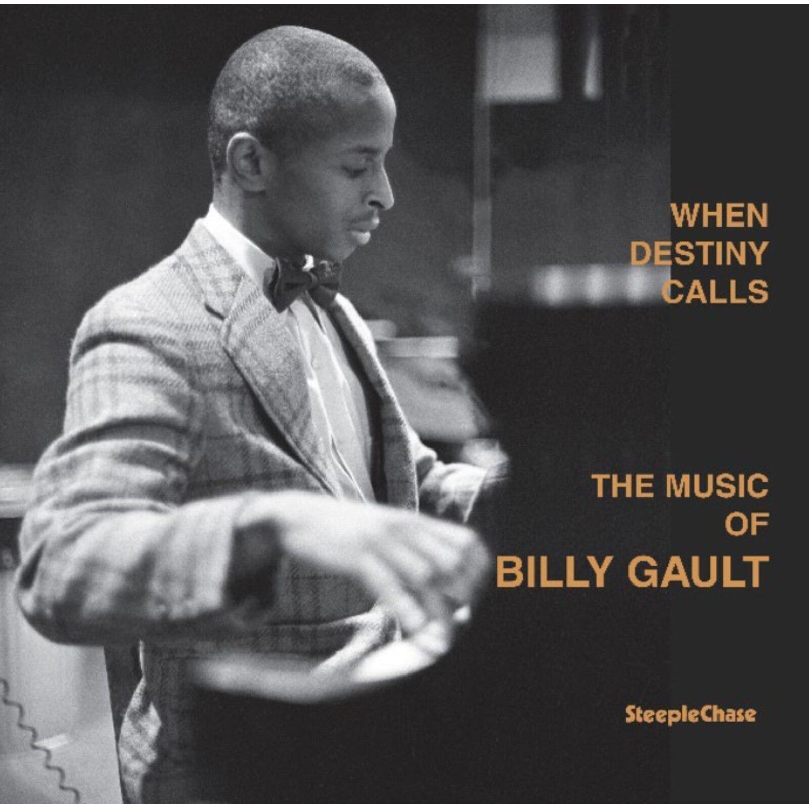 Black and white album cover featuring Billy Gault in a suit.