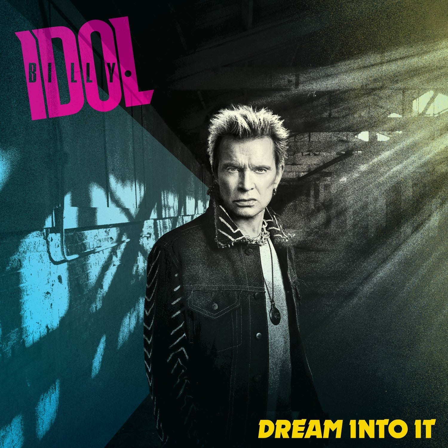 Billy Idol album cover, "Dream Into It", featuring the artist's portrait.