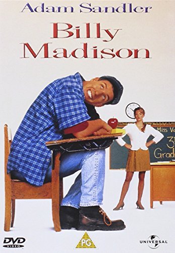Billy Madison DVD cover featuring Adam Sandler at a school desk.