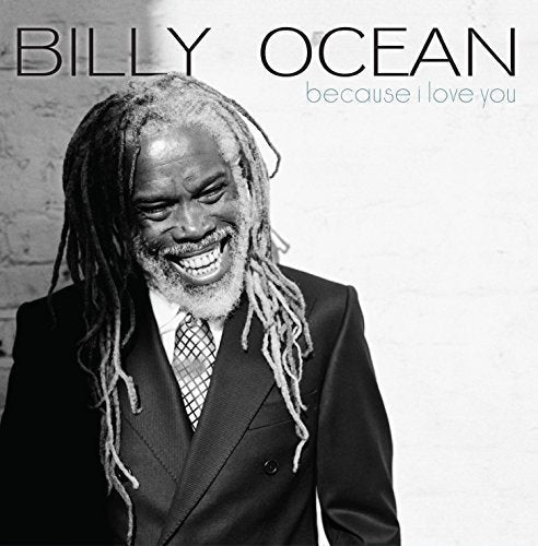 "Black and white CD cover featuring Billy Ocean smiling, with dreadlocks and a suit."