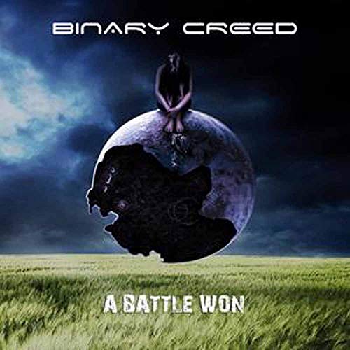 CD cover: figure on a fractured sphere against a stormy sky.