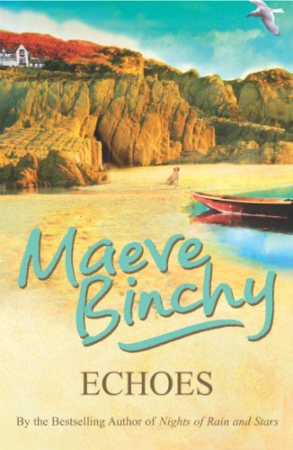 Book cover: “Echoes” by Maeve Binchy, woman overlooking coastal landscape.
