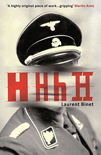Book cover of "HHhH" by Laurent Binet, featuring a Nazi officer's hat and uniform.