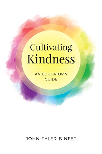 Book cover: "Cultivating Kindness" with colorful watercolor background.