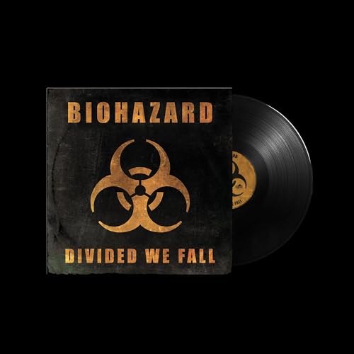 Biohazard "Divided We Fall" vinyl record with biohazard symbol.