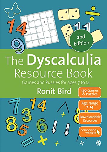 Book cover titled The Dyscalculia Resource Book by Ronit Bird with colorful math graphics.