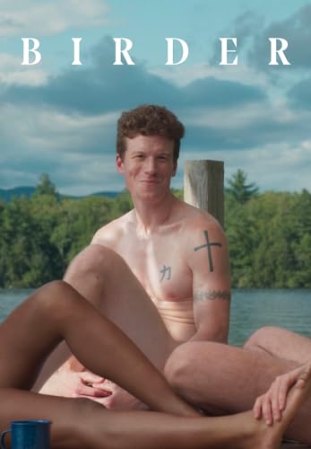 Birder" DVD cover: shirtless man with tattoos by a lake.
