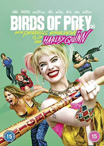 Birds of Prey" DVD cover featuring Harley Quinn and other female characters.
