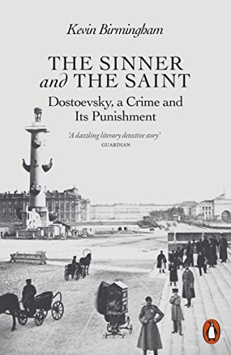 Book cover with a historical street scene and title “The Sinner and the Saint.”
