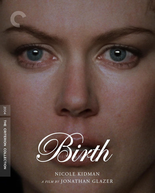 Close-up of Nicole Kidman’s face on the “Birth” Criterion Collection Blu-ray cover.