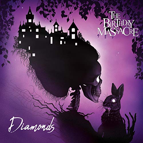 “Diamonds” album cover with a silhouetted figure, castle, and rabbit.