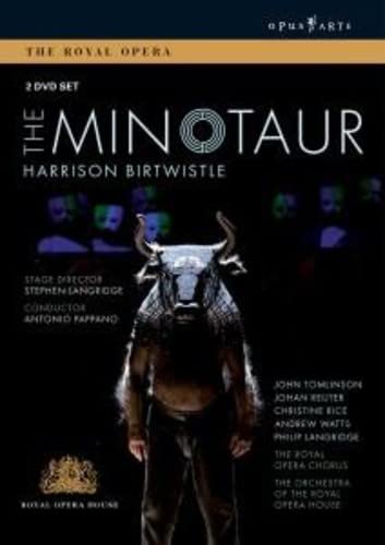 DVD cover for “The Minotaur” opera featuring a man in a minotaur costume.