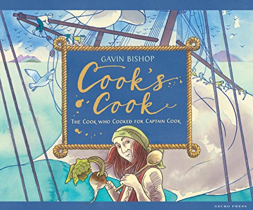Book cover for “Cook’s Cook” with illustrated ship and chef portrait.