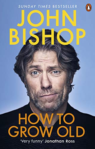 Book cover featuring a close-up portrait of John Bishop, with yellow text.