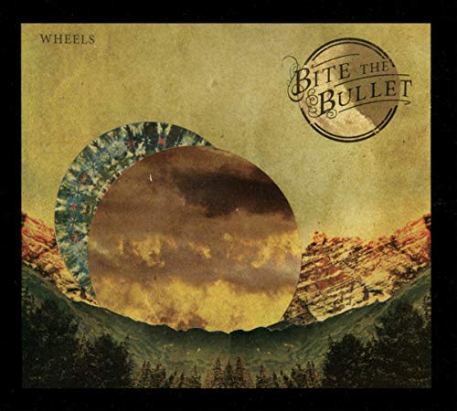 “Bite The Bullet” album cover with landscape, circles, and textured background.