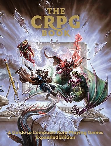 Book cover featuring fantasy characters emerging from a laptop screen.