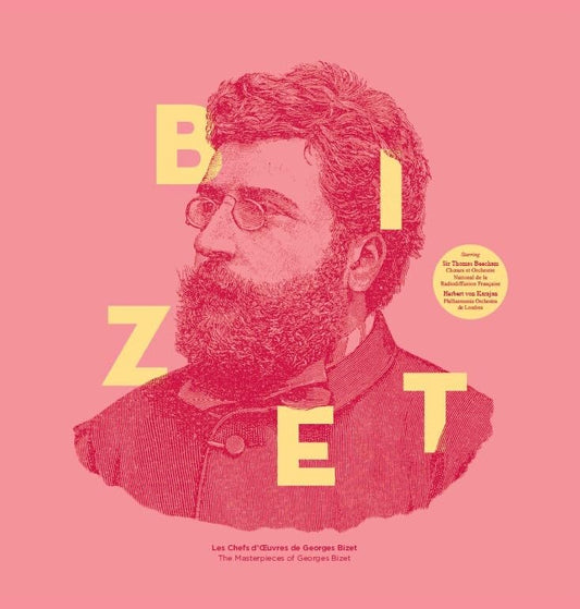 Vinyl record cover featuring a portrait of composer Georges Bizet.