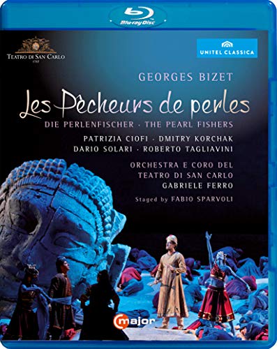 Blu-ray cover for Georges Bizet's opera Les Pêcheurs de perles at Teatro di San Carlo.