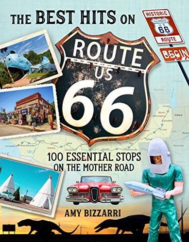 Book cover featuring Route 66 imagery: signs, attractions, and a map.