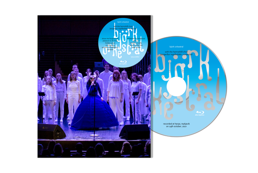 Blu-ray case and disc for Björk Orkestral with the Hamrahlíð Choir.
