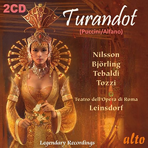 CD cover for Puccini’s *Turandot* featuring Nilsson, Björling, and Tebaldi.