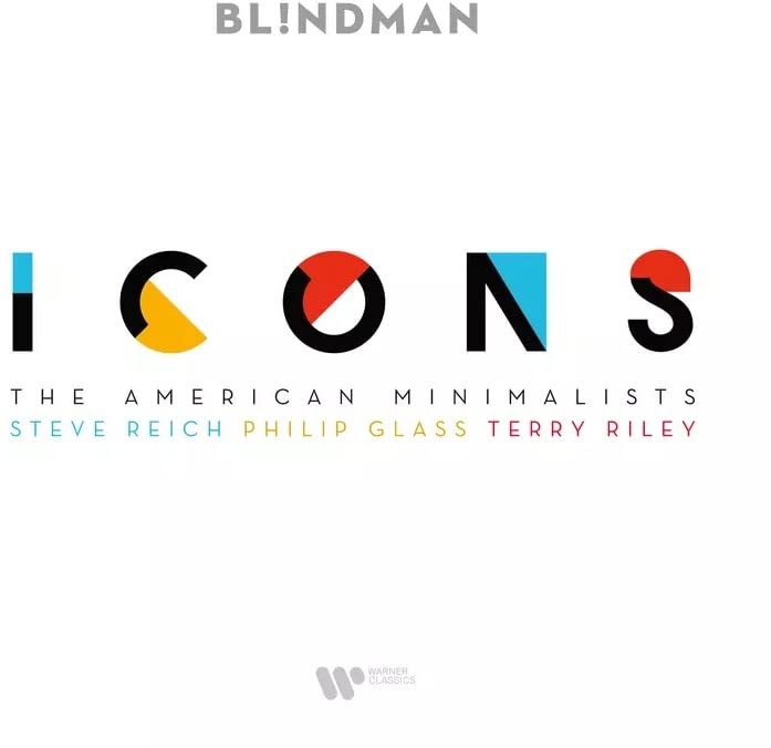 CD cover for “ICONS” by Bl!ndman, featuring colorful geometric shapes.