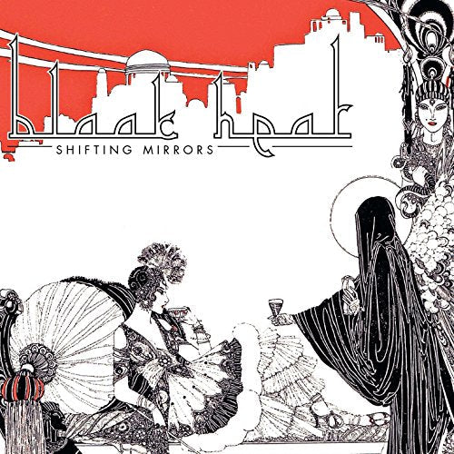 Album cover art featuring black and white illustrations on a white and red background.