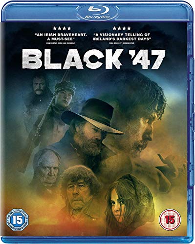 "Blu-ray case for 'Black '47' with a collage of character faces on the cover."