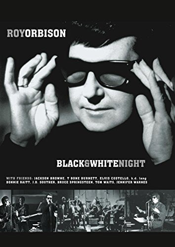 Roy Orbison in sunglasses on the "Black & White Night" DVD cover.
