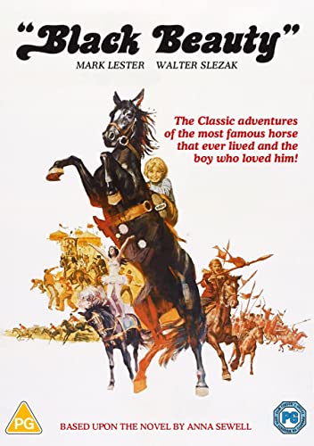 “Black Beauty” DVD cover featuring a rearing black horse and a young boy.