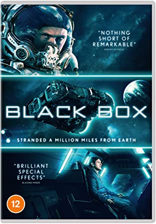 DVD cover for sci-fi film "Black Box" with astronaut and spaceship imagery.