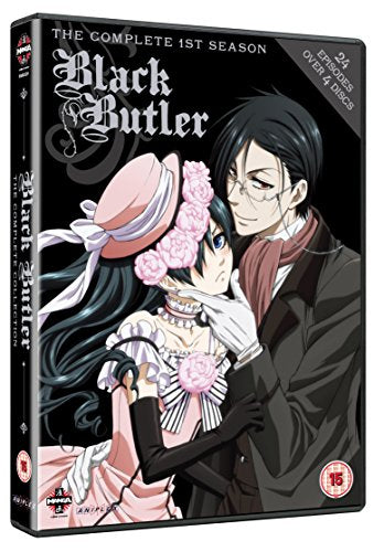 Black Butler DVD box set featuring Ciel in a pink dress and Sebastian.