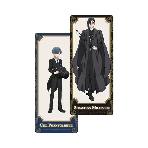 Two anime characters, Ciel and Sebastian, in formal attire.