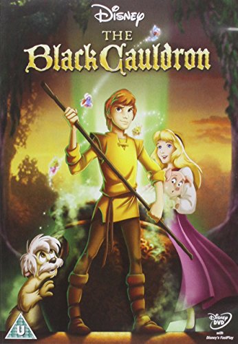 Taran holding a staff on the cover of the Disney DVD The Black Cauldron.