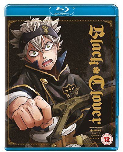 "Blu-ray case with anime character Asta from Black Clover, holding a sword, on a black background."