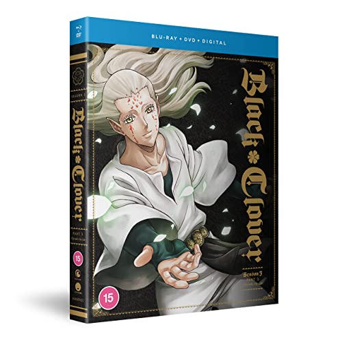 Black Clover Season 3 Part 2 Blu-ray cover featuring a male anime character.