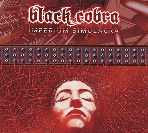 CD cover for Black Cobra’s “Imperium Simulacra” with a face and circuitry.