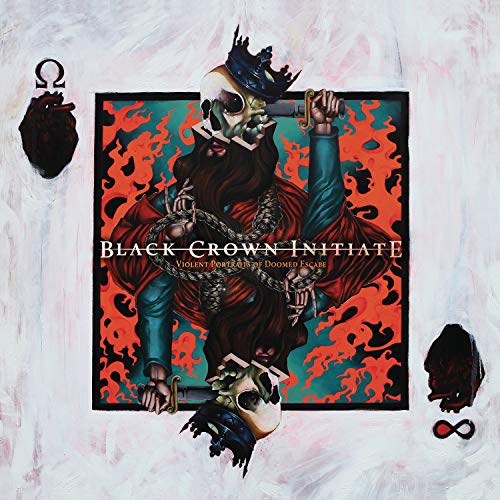 "Album cover art featuring a man with a skull face surrounded by flames and skulls."