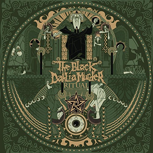 CD cover: dark green, ornate design with a central demonic figure and pentagram.
